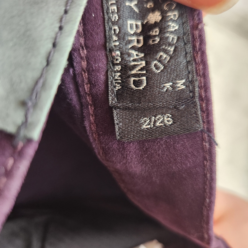 Lucky Brand Brooke Velvet Legging Jean Plum Color - Picture 9 of 9